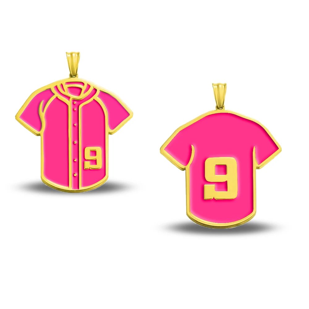 Wholesale Customized Stainless Steel Gold Plated Logo personalized Necklace Blank Pendant T-shirt clothes decoration