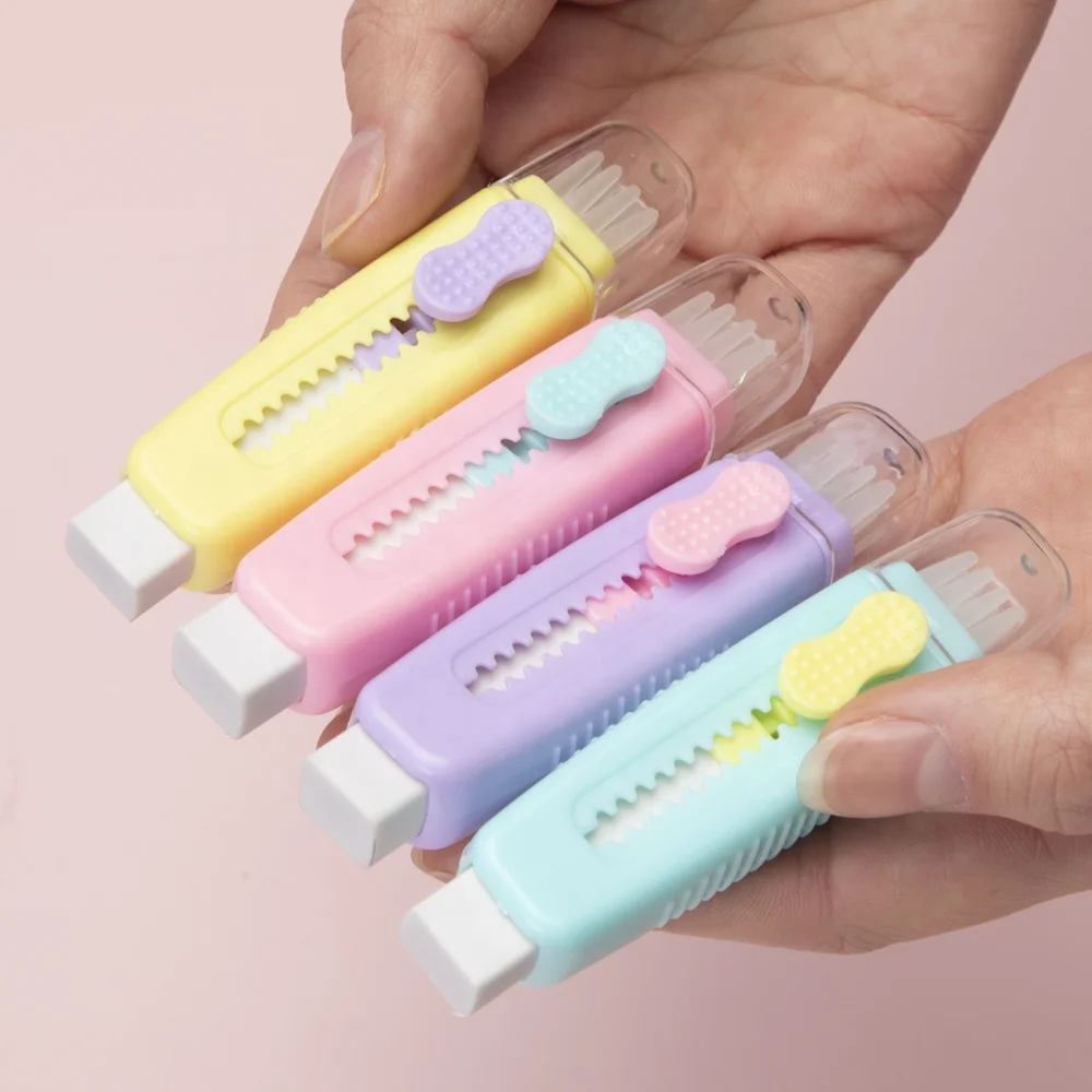 useful school kawaii colorful eraser small rubber with brush for students