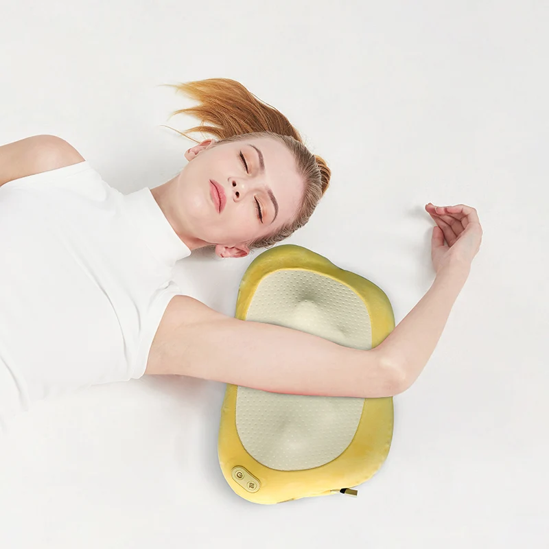 Hi5 Bubble Factory High-quality 4D New Memory Foam Neck Back Massage Pillow Rechargeable Electric Lumbar Massager with Heat