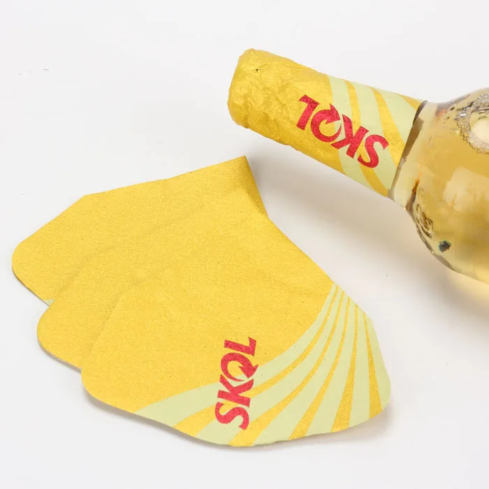 Factory wholesale custom  colorful printed design aluminium foil beer neck sticker labels