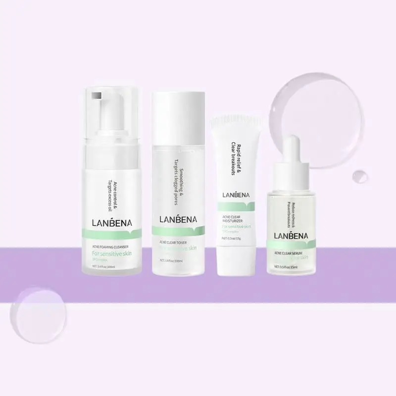 LANBENA SPComplex smoothing treatment skin care set anti acne cream pimple removal for Men 4pcs