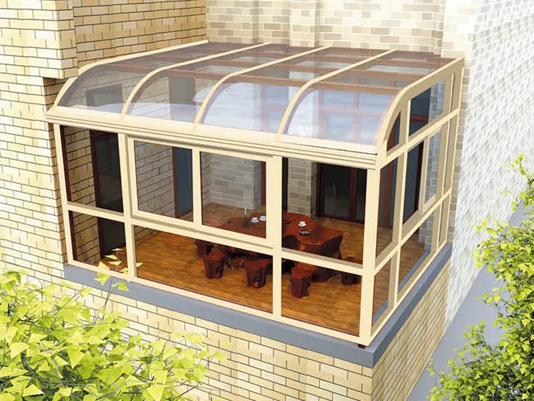 
Made in China anti-wind aluminum framed garden sunshine room glass room 
