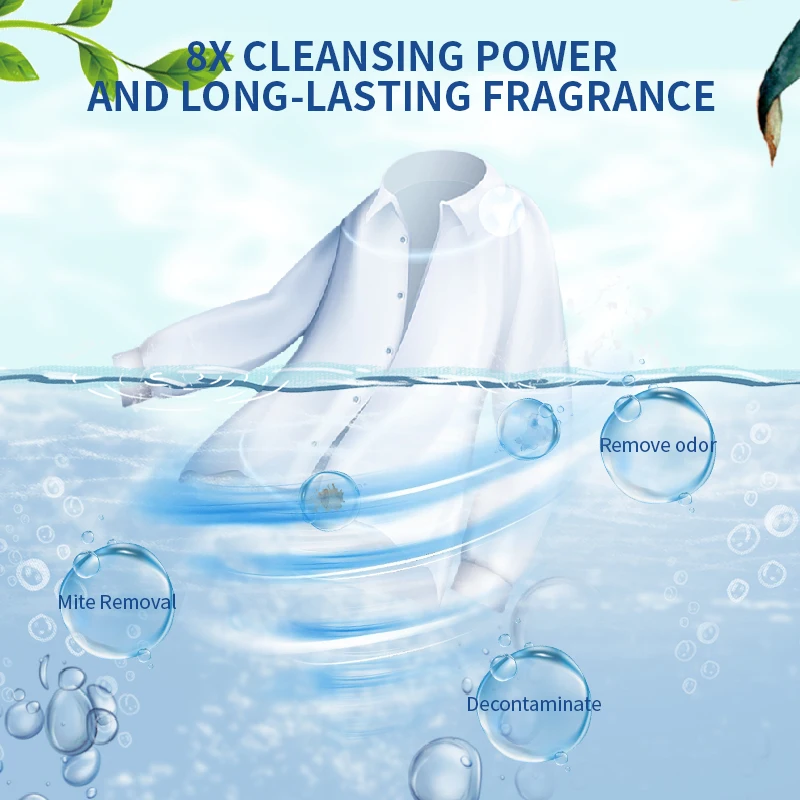Berges Multi-functional Laundry Pods Fabric Detergent Liquid Detergnt Gel 75% actives Washing Capsules Biodegradable Packaging