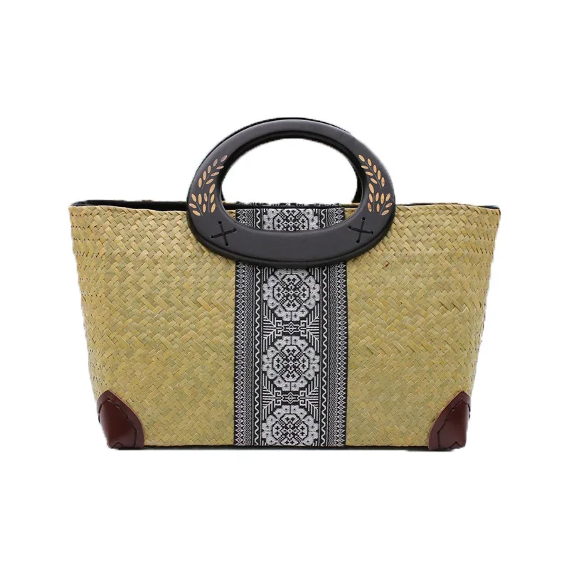 New Trendy Handmade Weave Bamboo Bag Womens Bamboo Handbag Handmade Large Tote Crossbody Bag