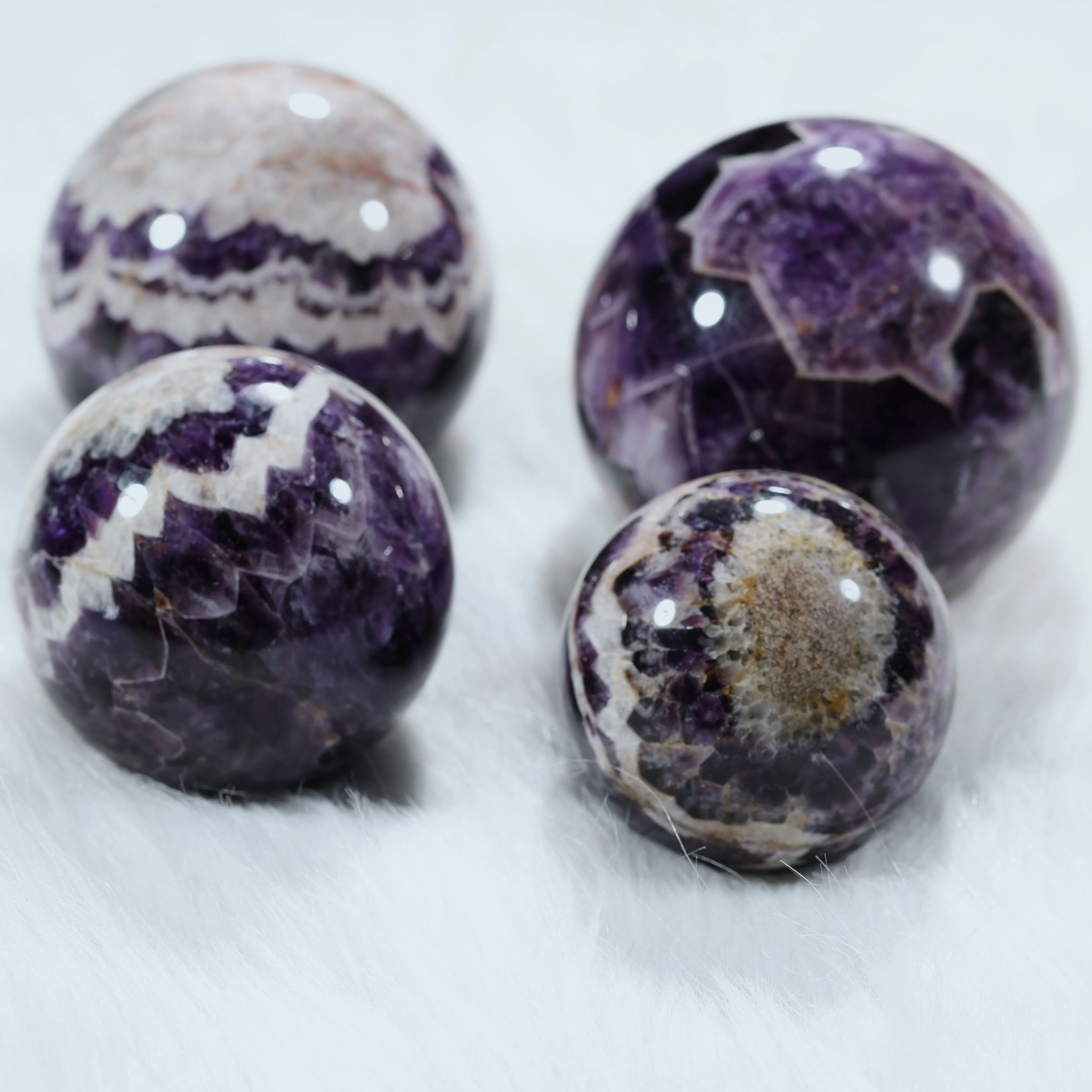 High quality chevron amethyst ball reiki healing stone crystals crafts dream amethyst sphere