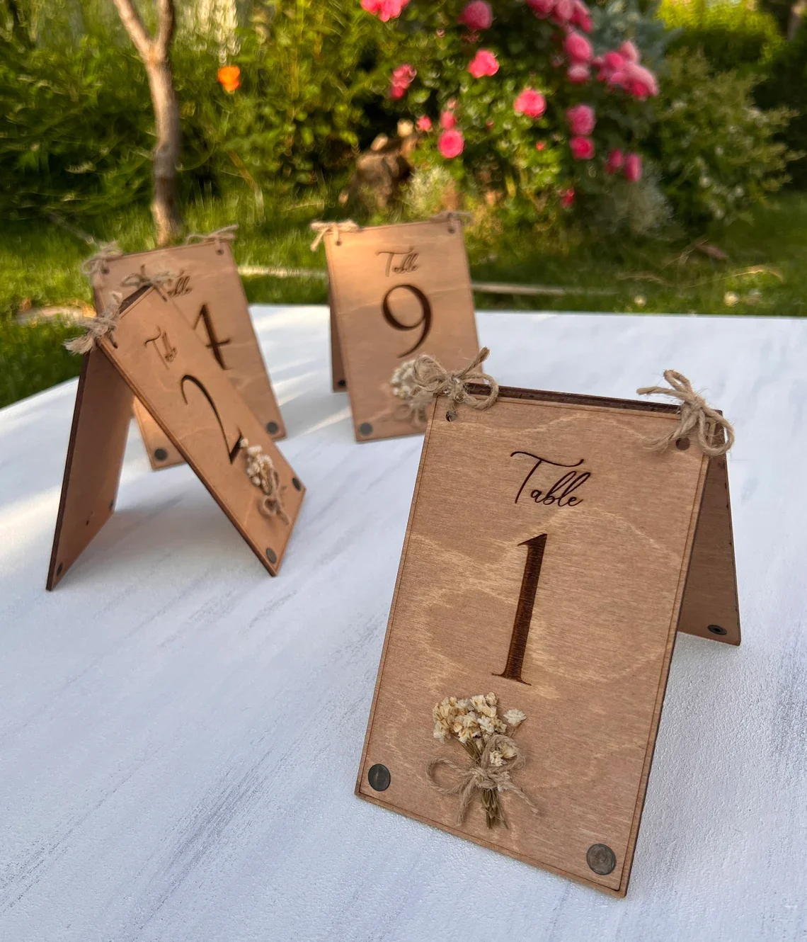 Factory Sale Custom UV Printing Engrave Wooden Sign Any Shape Any Thickness Laser Cutting Service Wedding Table Numbers