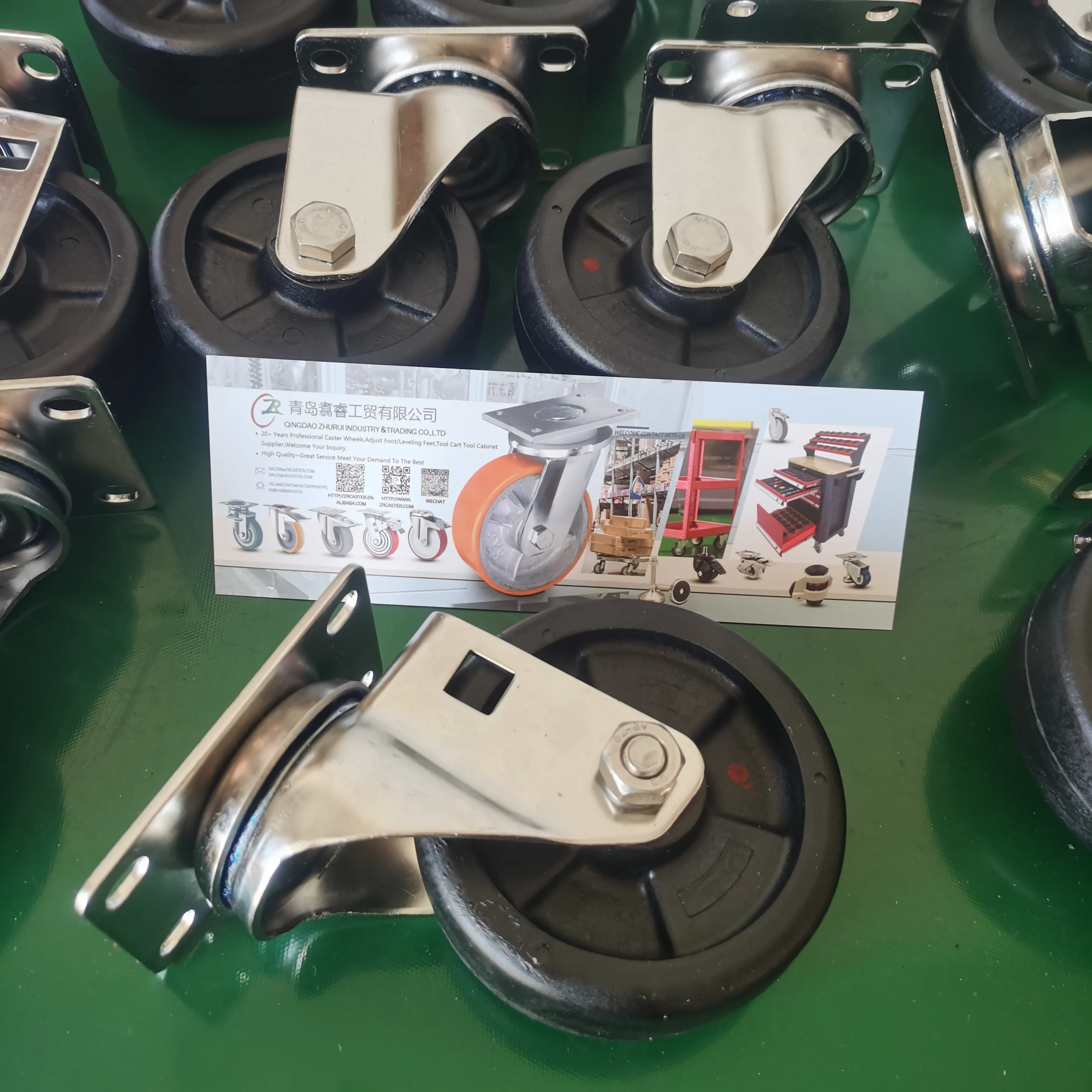 SUS304 75/100/125mm Baking Oven Trolley Castor High Temperature Stainless Steel 304 Caster Wheels Nylon Swivel Plate Castor