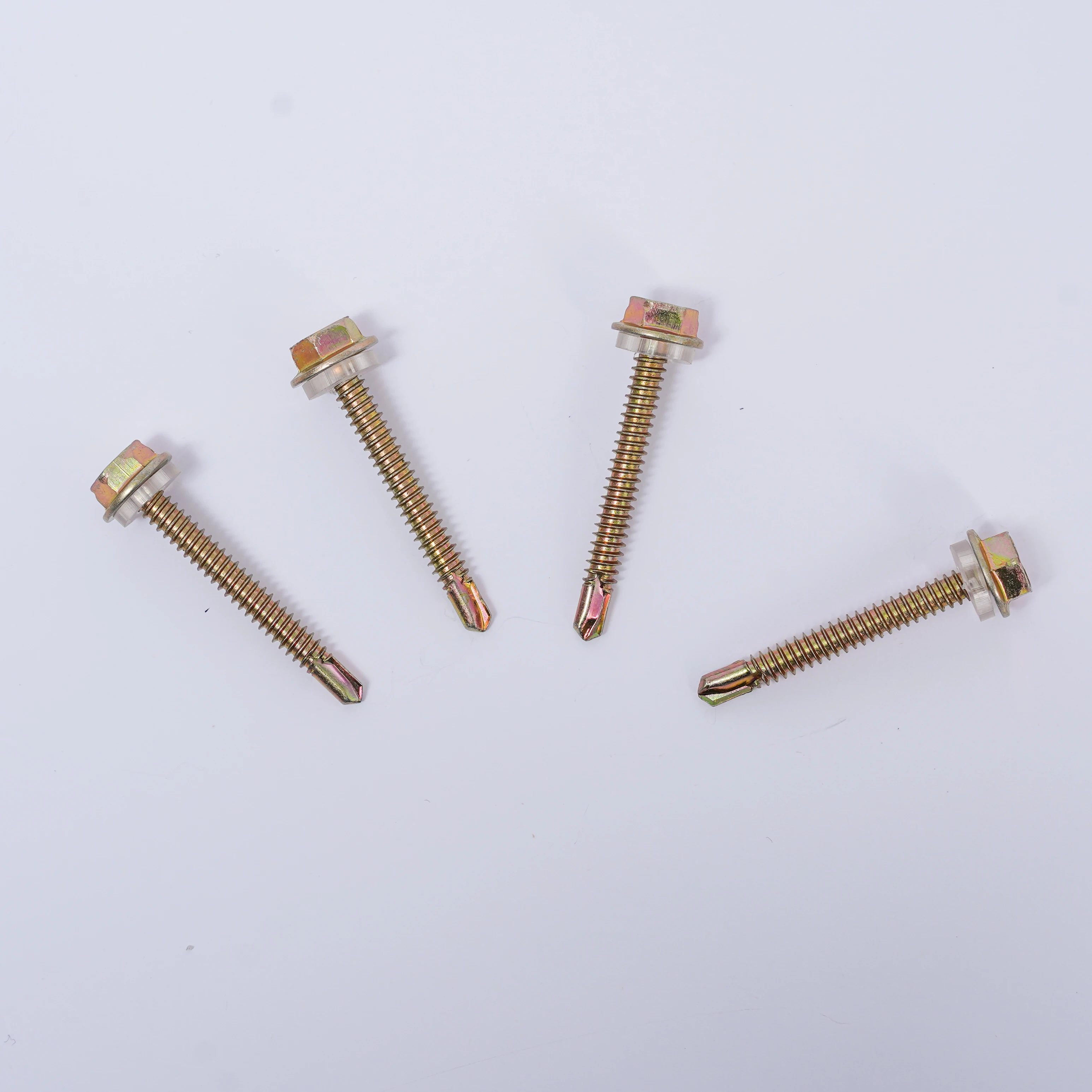 metal stainless steel self drilling screw Yellow White Zinc Self Drilling Tek Screw with pvc rubber washer for roof
