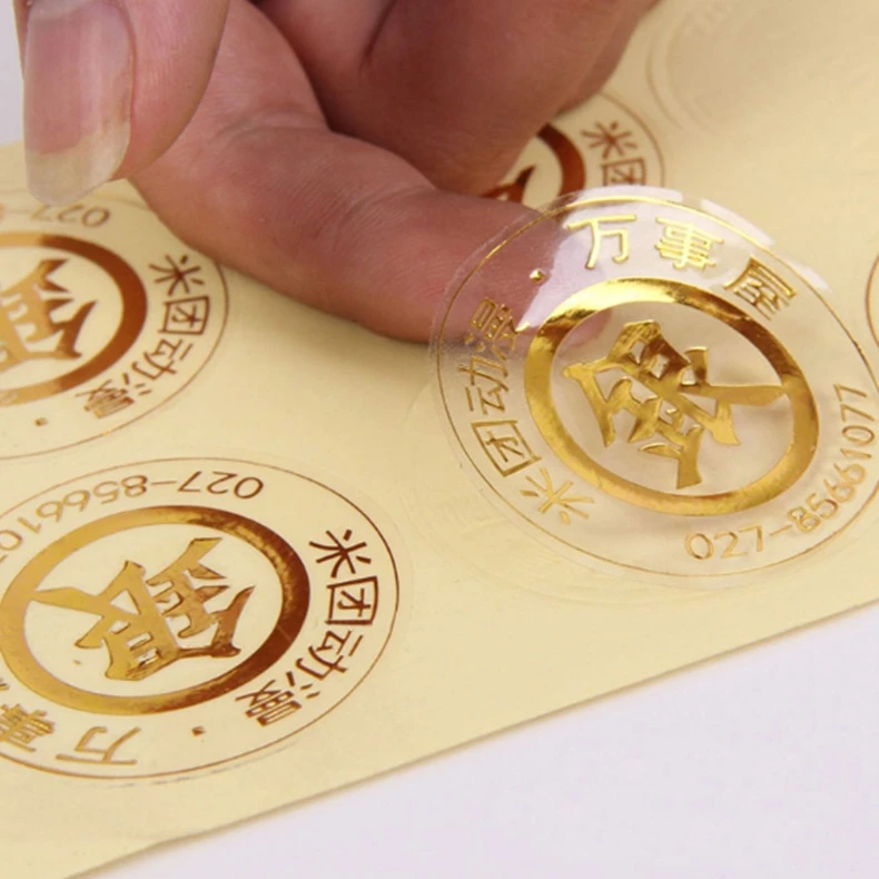 Custom Printed Brand Waterproof Vinyls Stickers Hot Stamping Decorative Label Sticker Labels for Cosmetics, Food, Party