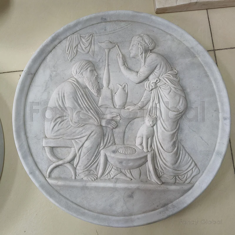 European Hand Made 3d Wall Decor Stone Marble Relief For Hotel Front Lobby