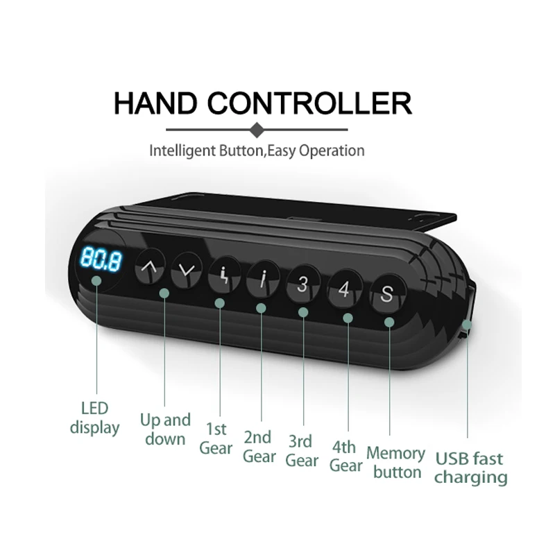 Good quality intelligent electric office table 600-1250mm round leg extendable height adjustable standing desk