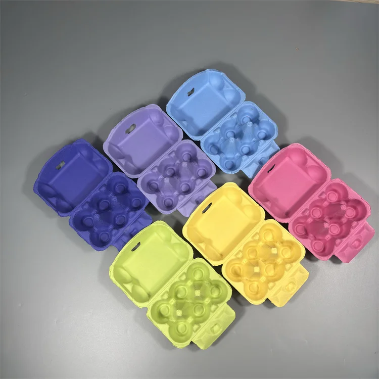 Hot Sale Biodegradable Customized recycled colorful paper packaging pulp 6/12 egg boxes/tray/carton