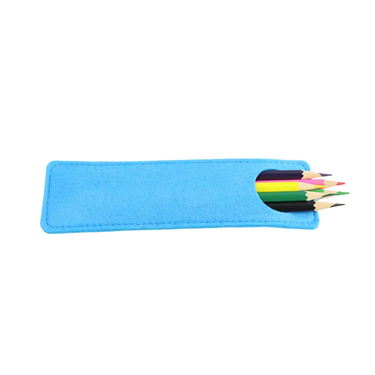 Simple Soft Pencil Protective Sleeve Cover Felt Mini Stationery Pocket Protector Single Pen Bag Pouch Holder