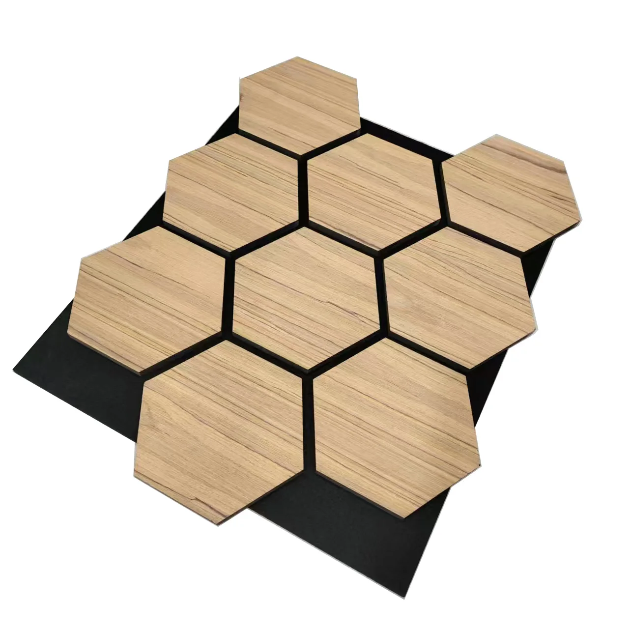 Customization Decorative Hexagon Wall Panels Sound Absorbing Wood Sandwich HEX Panels Wall Decor Interior