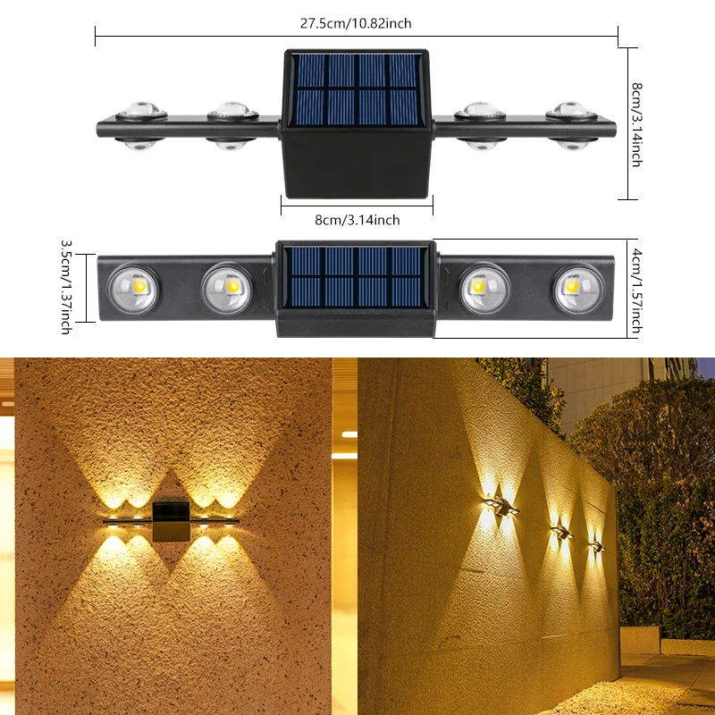 Solar Powered Led Wall Light Outdoor Motion Sensor Waterproof Porch Wall LightsHome Decoration Balcony Wall Washing Lamp