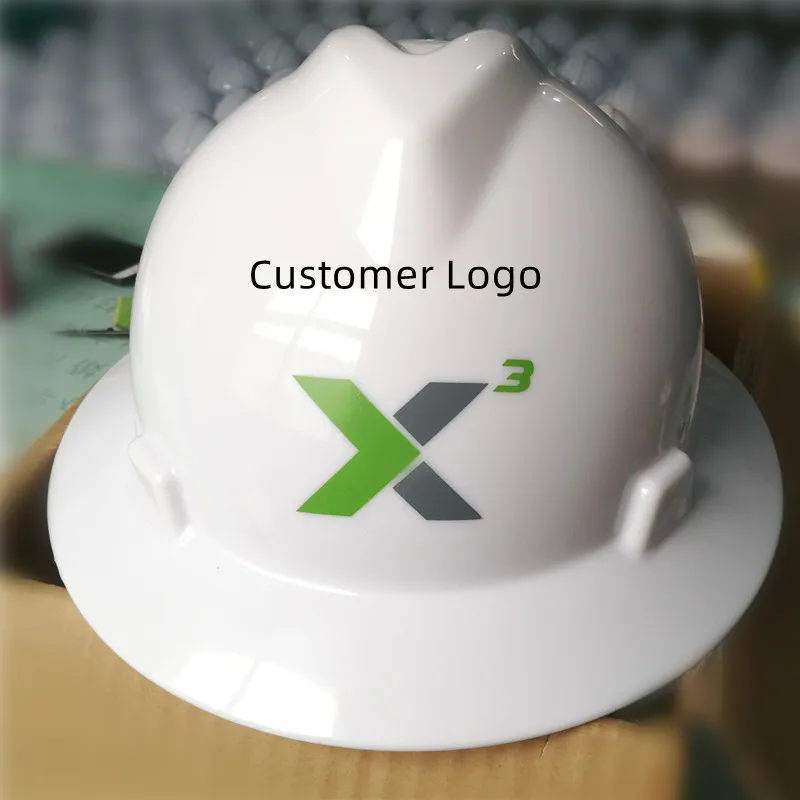 construction american safety helmet full brim white hydro dipped hard hat