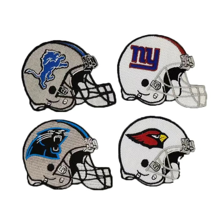 Long Lasting embroidered patches for various football teams baseball hats custom embroidery helmet patches trucker  patches