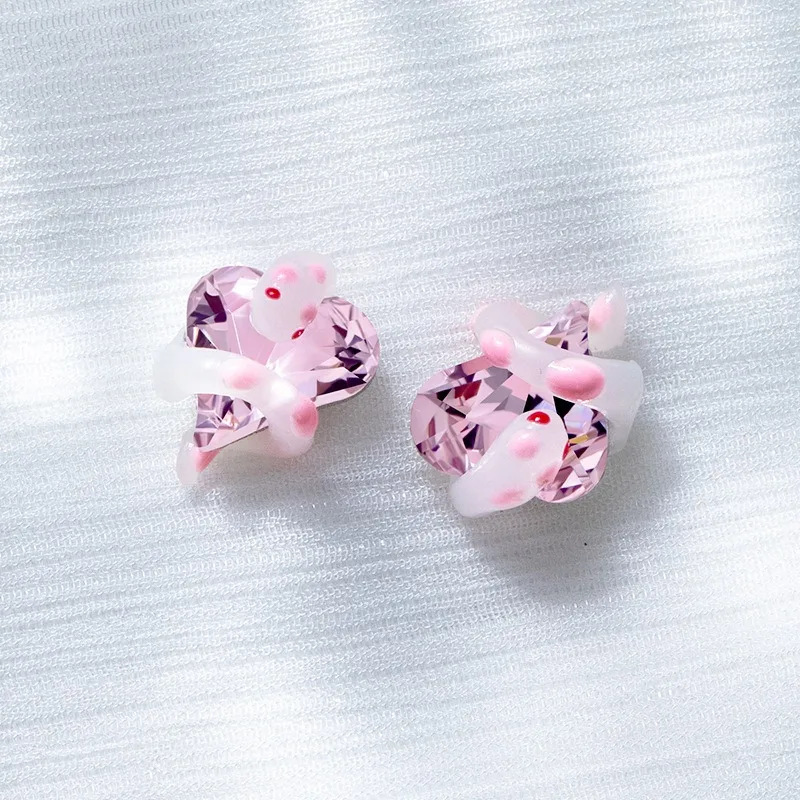 3D Nail Charms Snake Chrome Heart Bow   Jewelry Accessories For Nail Art Decoration