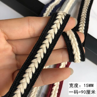 Hot Sale Polyester Tassel Metallic Ribbon Narrow Woven Tape Ribbon for Clothes