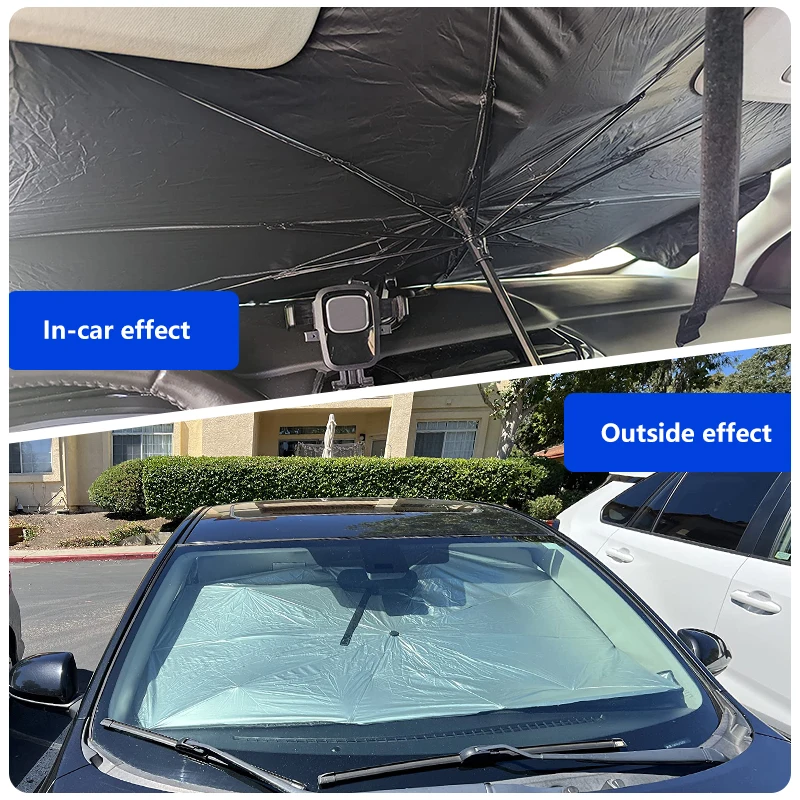 Factory custom logo outdoor sun protection car front windshield sunshade