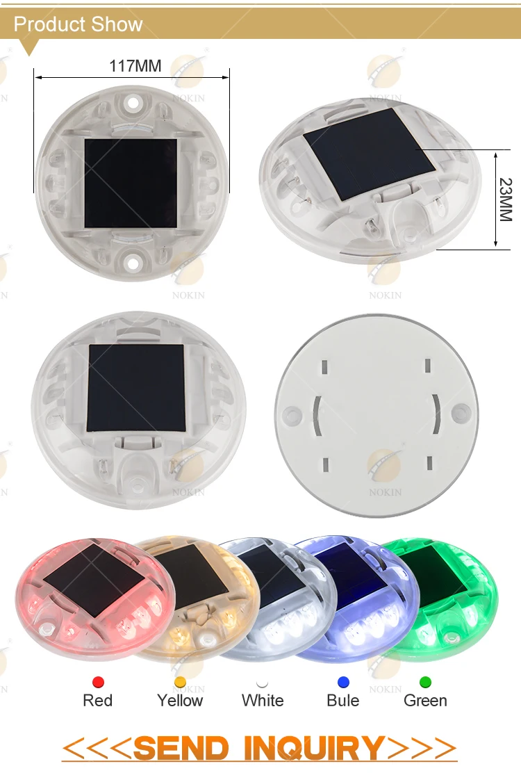 PC Plastic High Quality Raised Solar Road Stud Flashing Light Marker Pavement Roadside Park Led Solar Road Stud Cat Eye