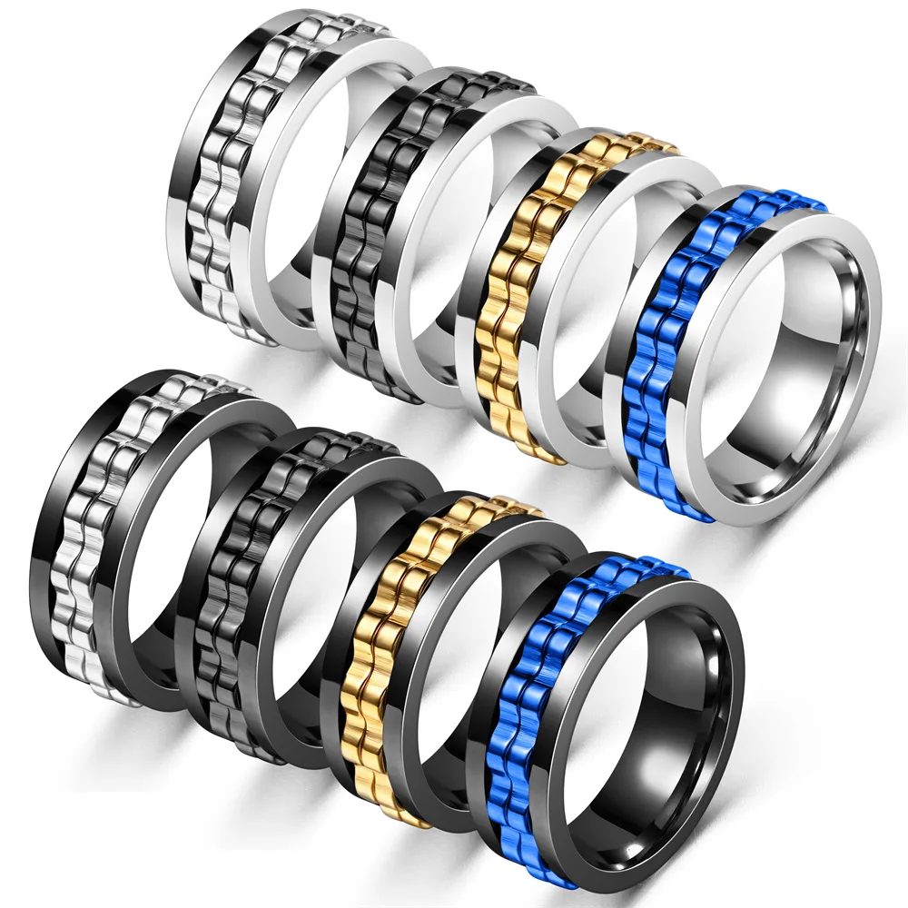 Wholesale Stress Relief and Anti Anxiety Ring New Gear Rotatable Ring