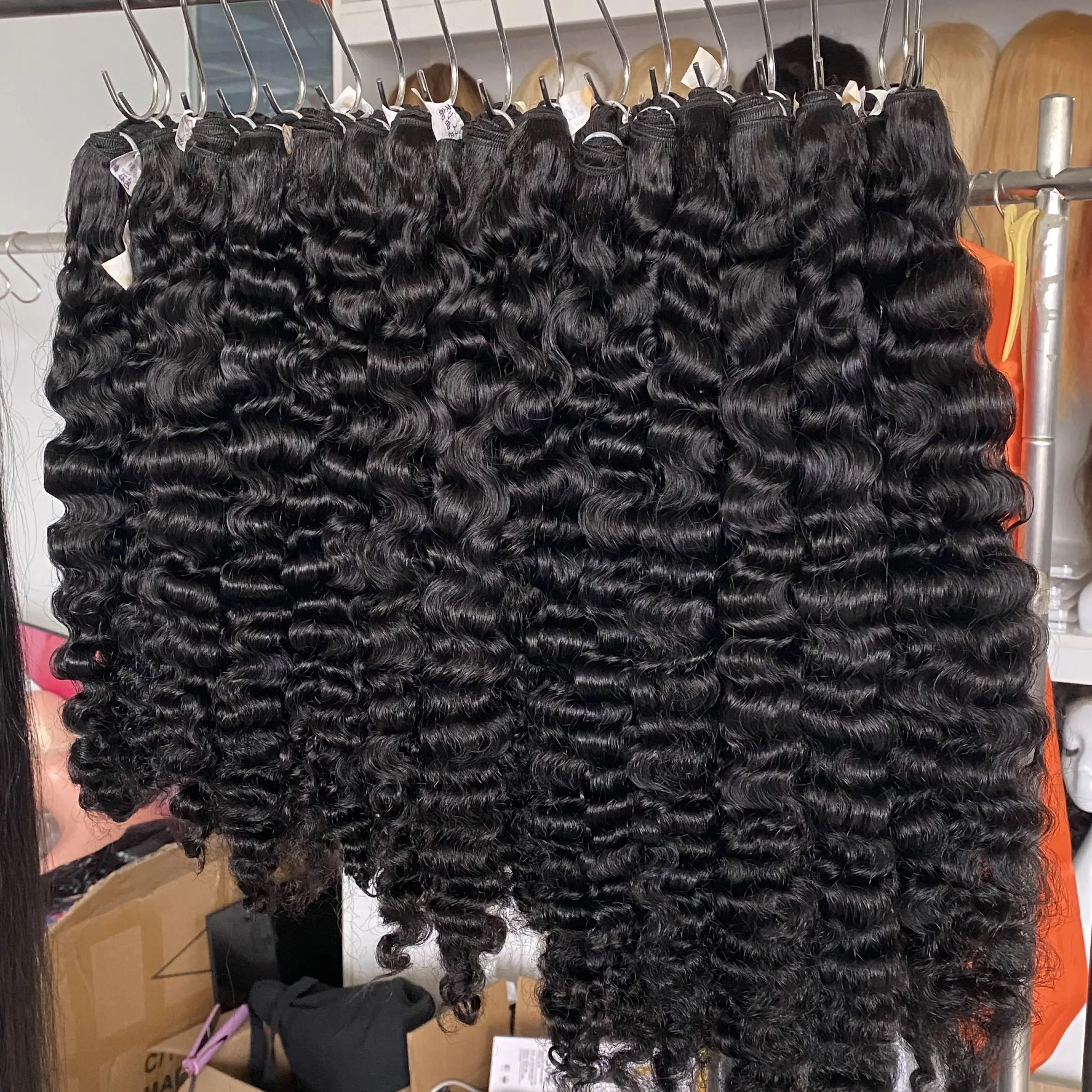 Drop shipping Vendor  Human Raw Hair Bundle From Vietnam Burmese Curly Hair Hd lcae frontal wig natural wavy Hd 7*7 closure