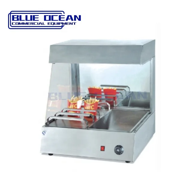 food warmer cook equipment glass warmer commercial store use stainless steel table top chip warmer