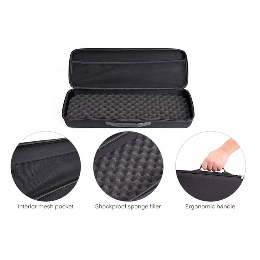 Custom Logo Carrying Fishing EVA Foam Case Fishing Tackle Box Rod Bag for Folding Pole Lure Bait Spool Storage