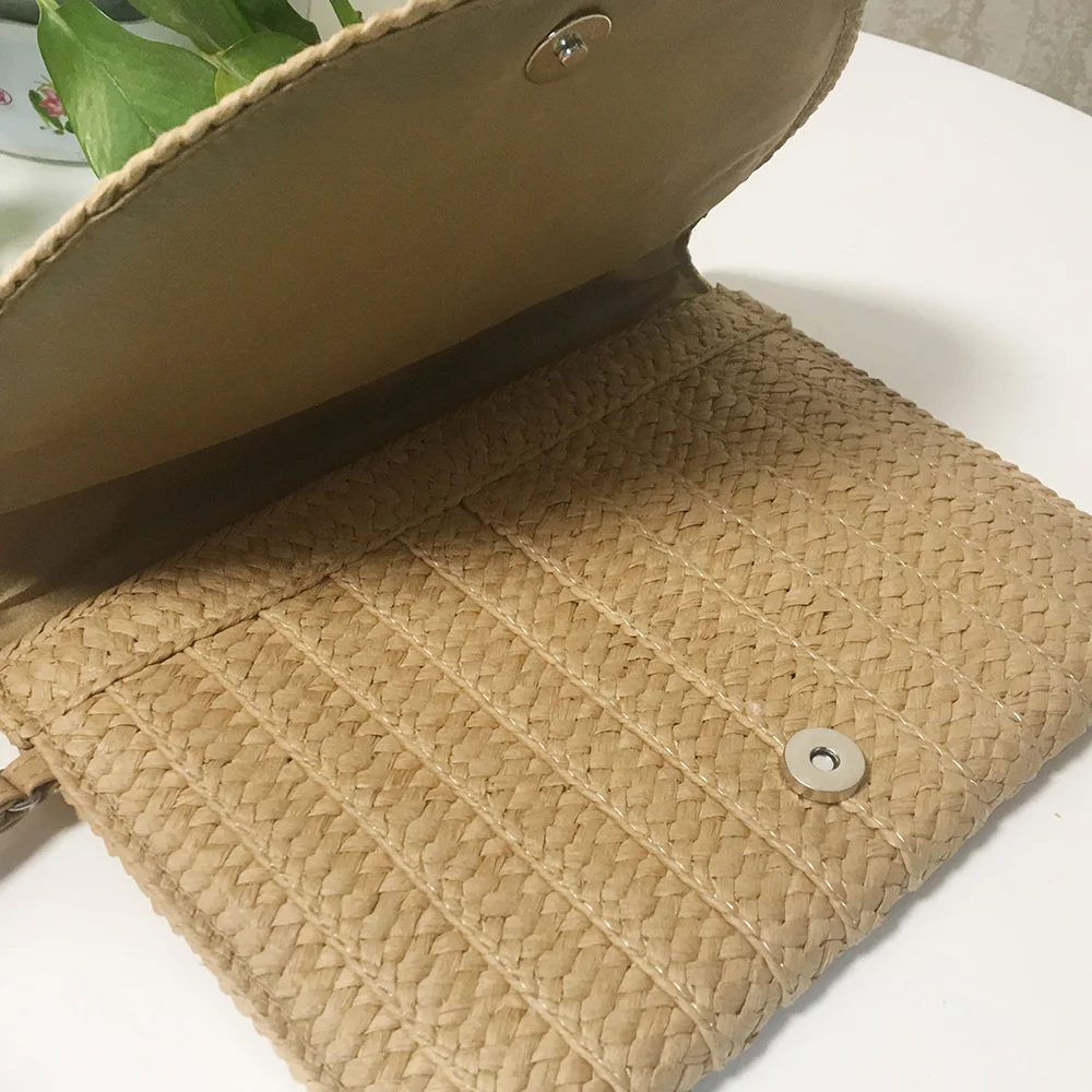 Customize Knitted women paper straw tote bag Summer Beach Paper Straw Tote Bags