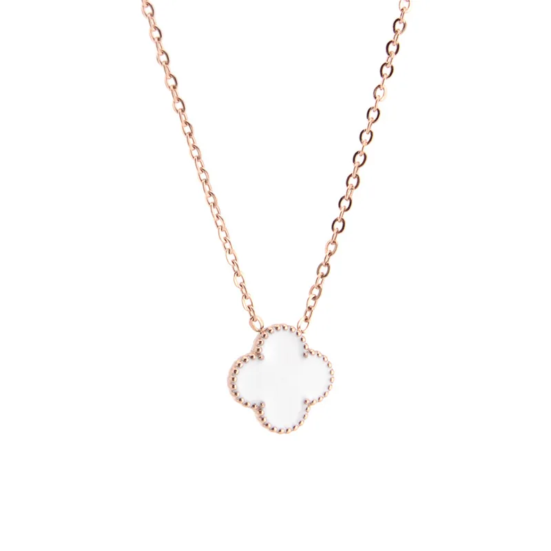 2020 Fashion four leaf grass female Necklace titanium steel rose gold necklace Customized by clavicle chain pendant manufacturer
