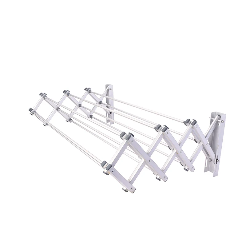 Accordion Style Clothes Drying Rack Extendable Wall Mounted Washing Line Indoor Outdoor Space Saving Clothes Horse Airer