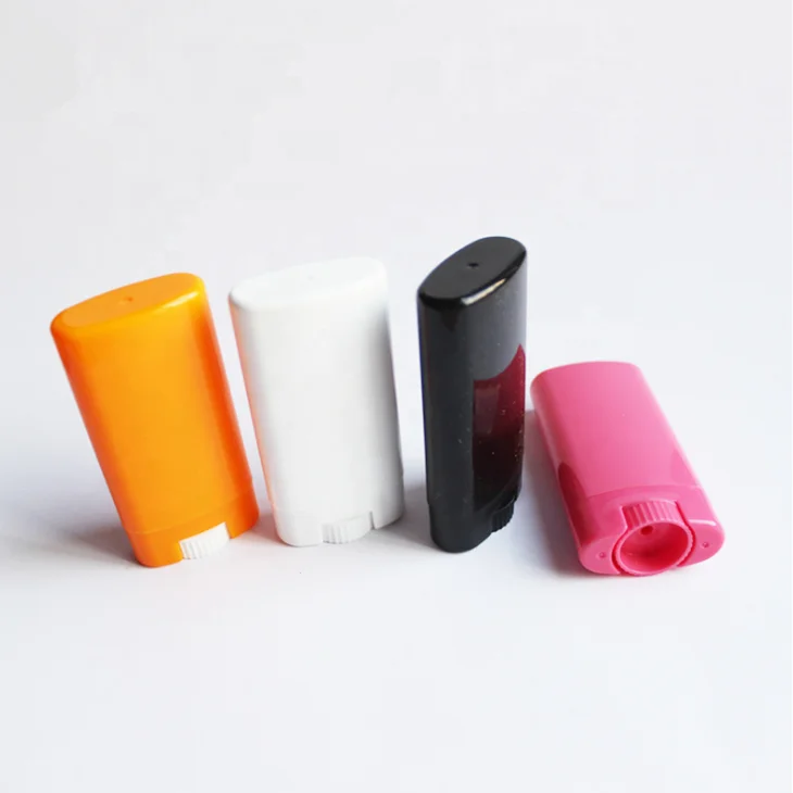 Оптовая продажа, пустая твердая дезодорирующая трубка, черный, белый пустой плоский овальный дезодорант, контейнер для палочек 15 г