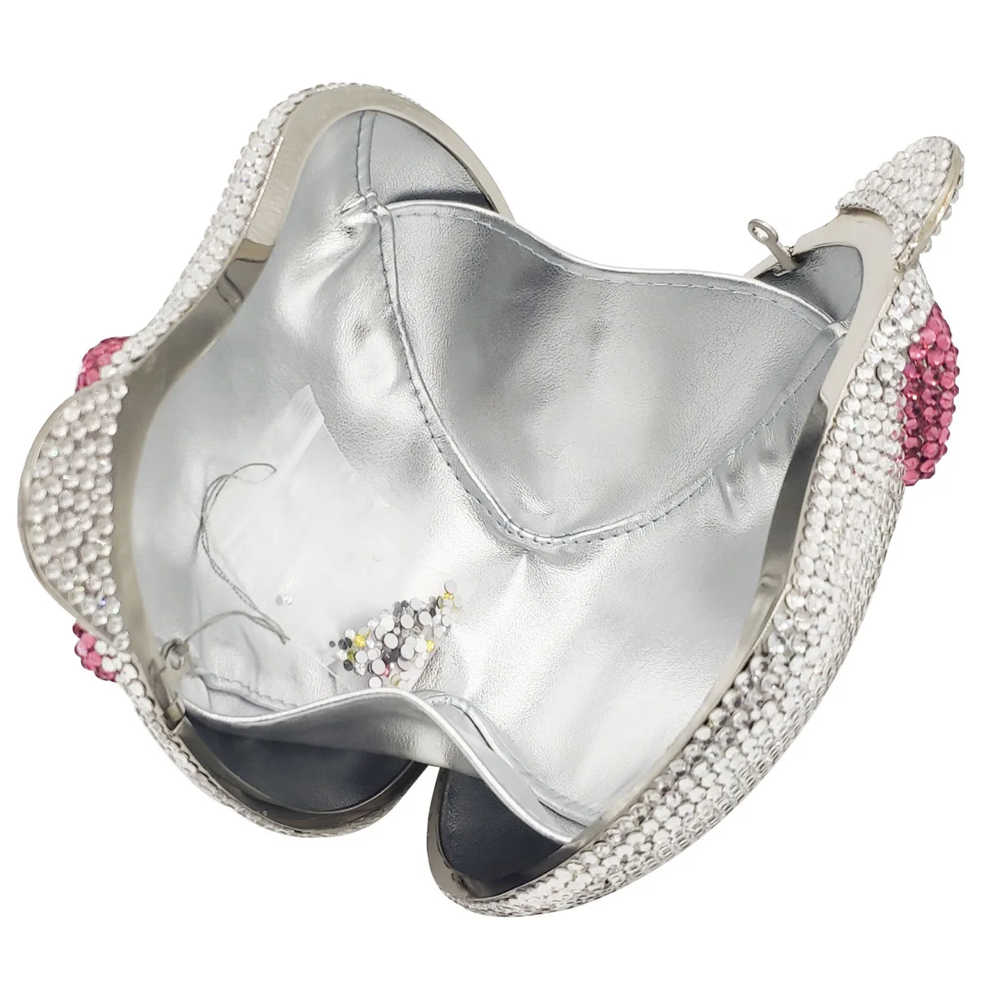 
Evening Party Purse Factory Wholesales Luxury Fully Crystal Rhinestone Clutch Evening Bag For Formal Party 3D cat Purse 