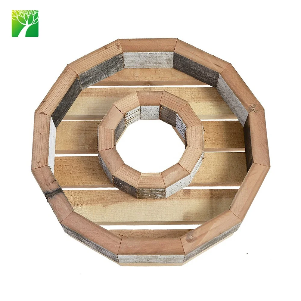 
Cheap wholesale garden DIY set wreath frame kit live succulent plants with wood pot 