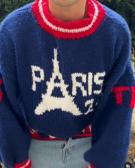 2024 Paris Olympci Sweater Custom LOGO Men Sweater Jacquard pullover knitwear winter knitted designer custom knit sweater