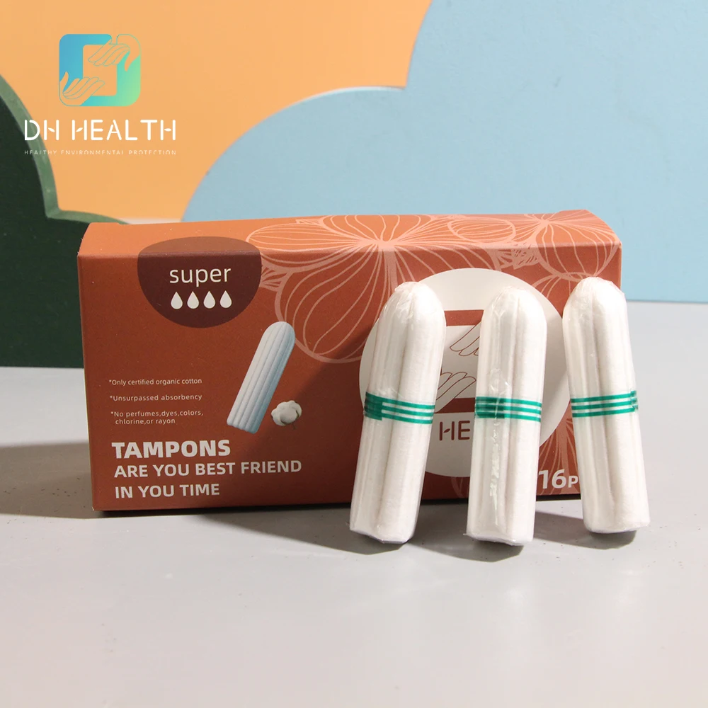Best quality DH HEALTH  Women  Biodegradable organic cotton tampon manufacturers