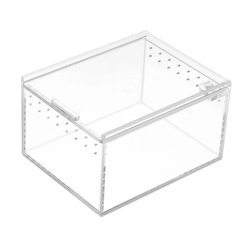 Clear Acrylic Insect Feeding Box Small Reptile Breeding Box Reptile Feeding Container Aquarium Breeding Tank