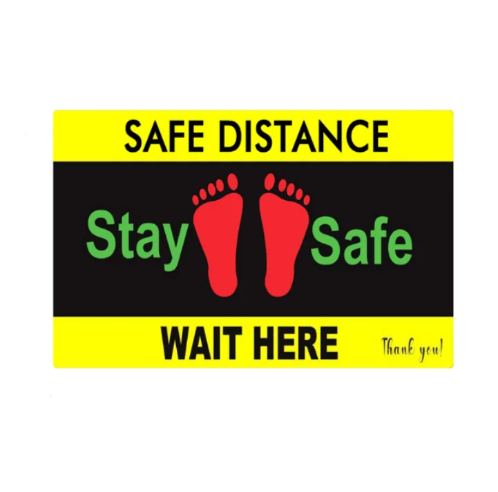 12 шт наклеек социальных отдаление сохраняйте дистанцию стенд здесь линия для борьбы с беспорядками пол наклейки глубокой гравюра печати виниловых наклеек