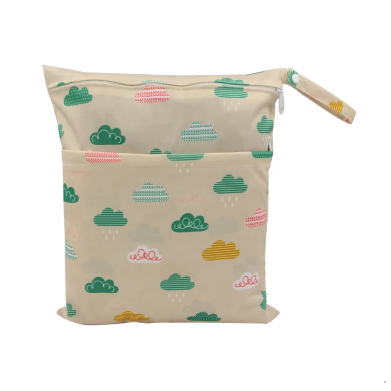 Popular Portable Washable Waterproof Wet Dry Bag With Handle For Cloth Diaper Bag