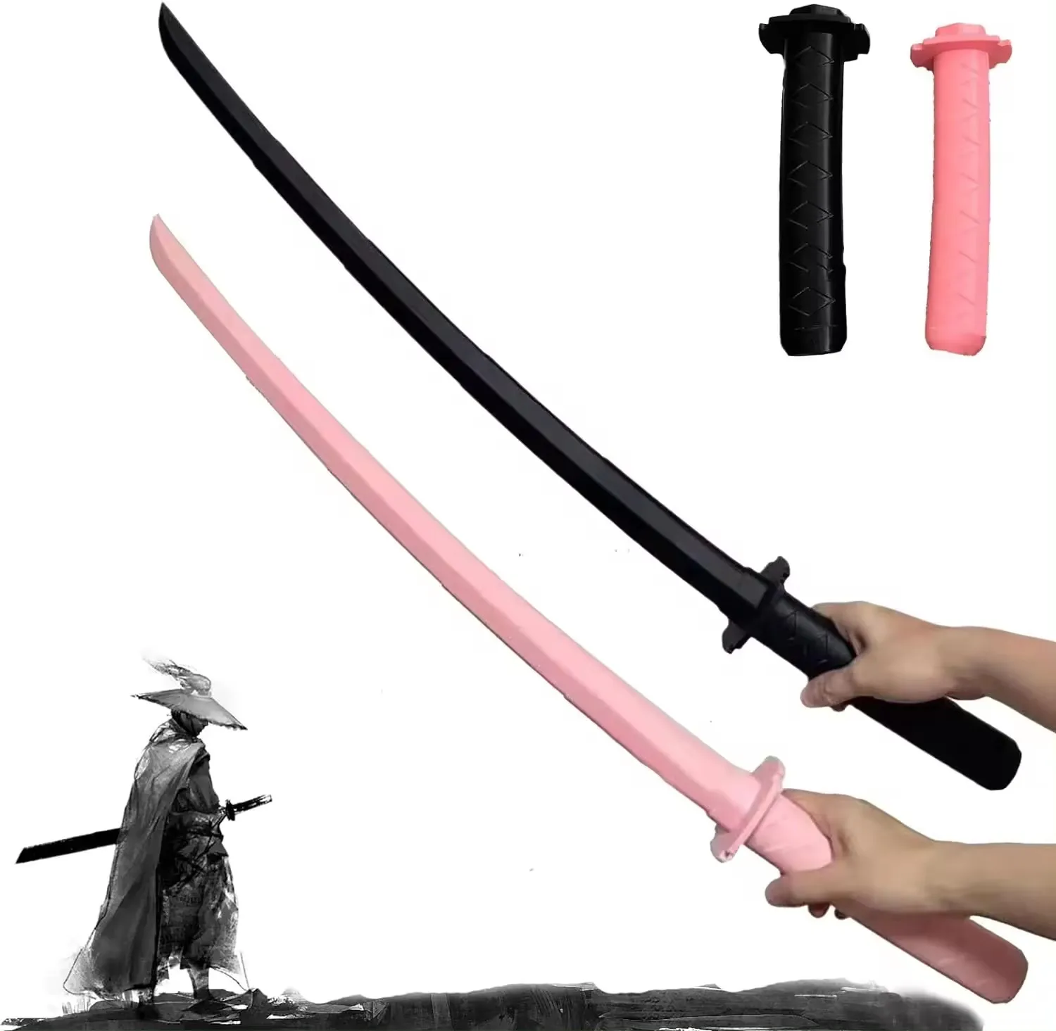 Retractable Samurai Gravity Simulated Knife Model Toy Kid Boys Cool Plastic Toy Telescopic Sword Long Toy Swords