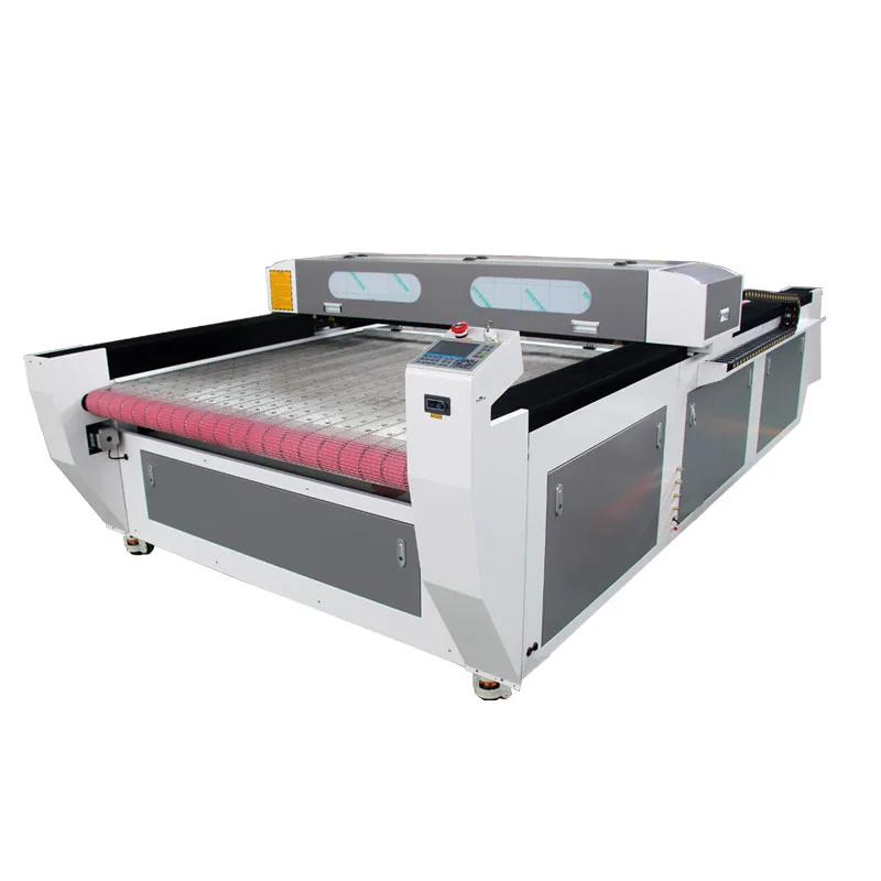 Jinan Manufacturer 1626 130w 150w Fabric Textile Clothing Leather laser cutting machine with conveyor