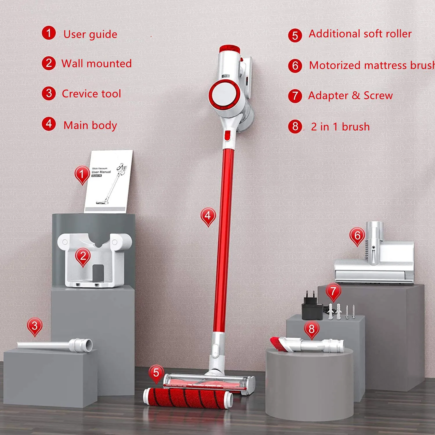 Домашняя электрическая техника aspirador de pelo bagless Вертикальный автоматический мягкий бархат прокатки щетка bldc беспроводной пылесос