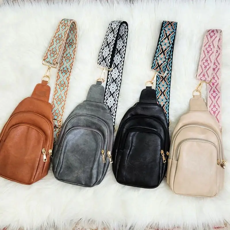 Wholesale Vegan Leather Handbag Custom Bum Bag Crossbody Bag For Women Sling Bags With Belt