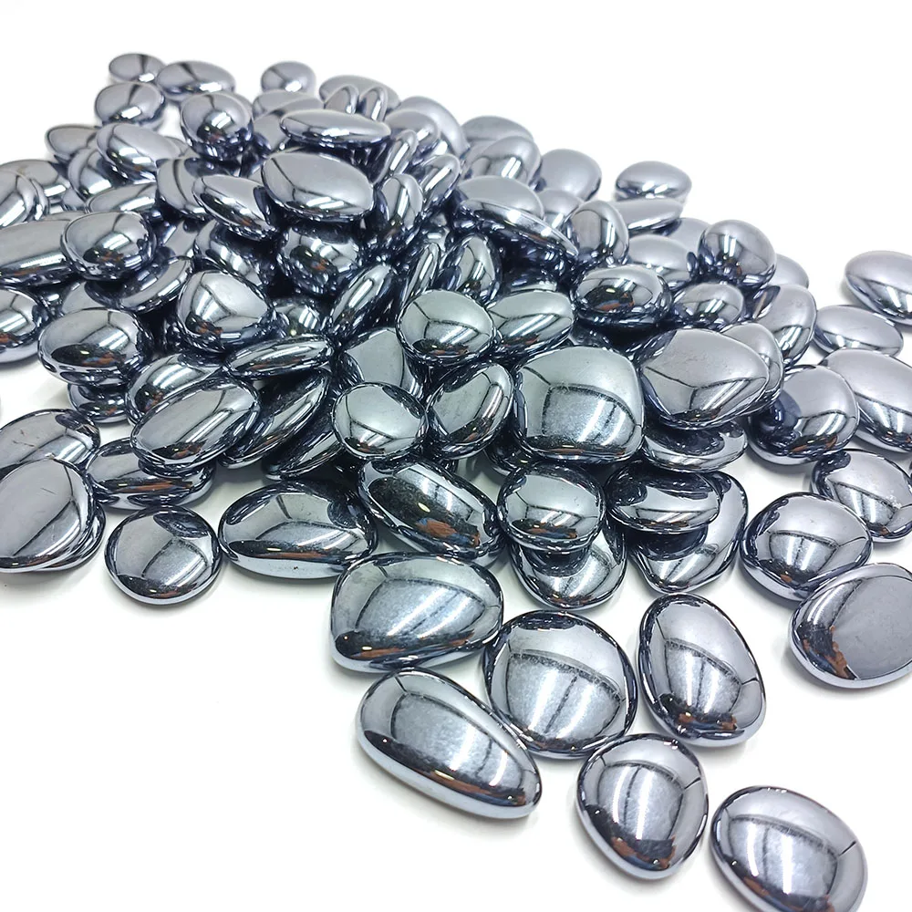 Wholesale Natural Terahertz Quartz Tumbled Stone Metallic Ore Gemstone Ball Polished with Carved Technique