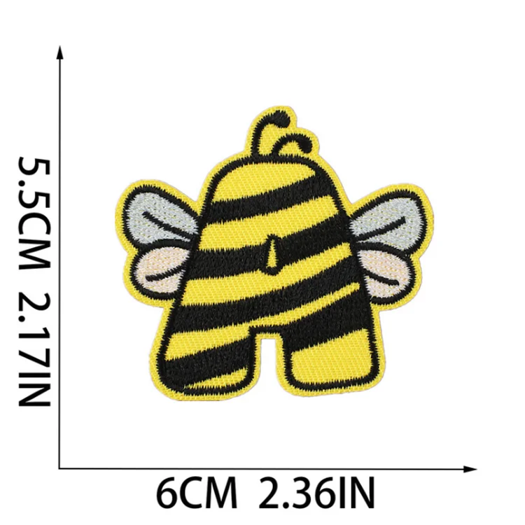 Lovely Animal Bee Patch Design Embroidery Iron on Letter Patches for Bag Clothing Hat