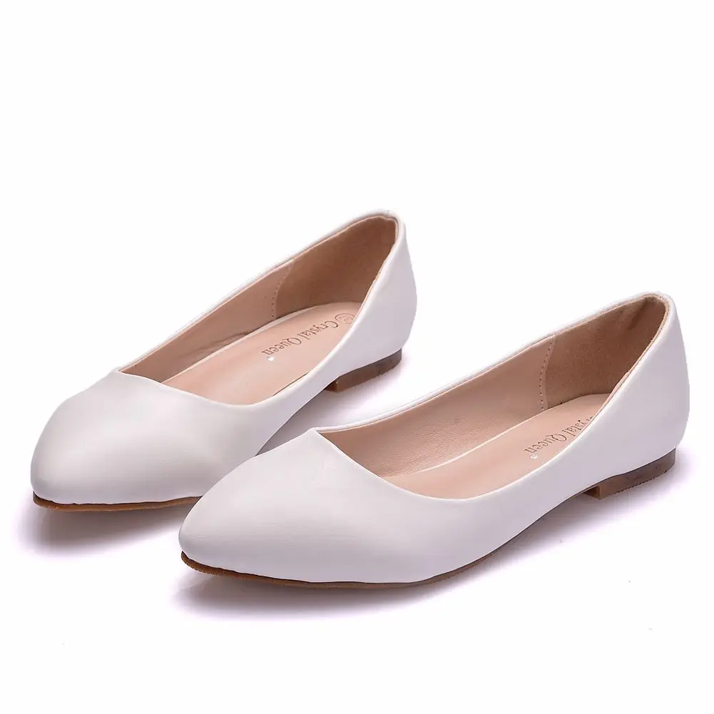 
Fashion soft sole Bride wedding shoes flat heel casual flats pointed toe wedding flats women ballet flats shoes 