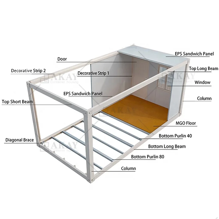 Luxury Design Prefabricated Tiny House Prefab Home China Manufacturer 6 Modular House Detachable Flat Pack Container House