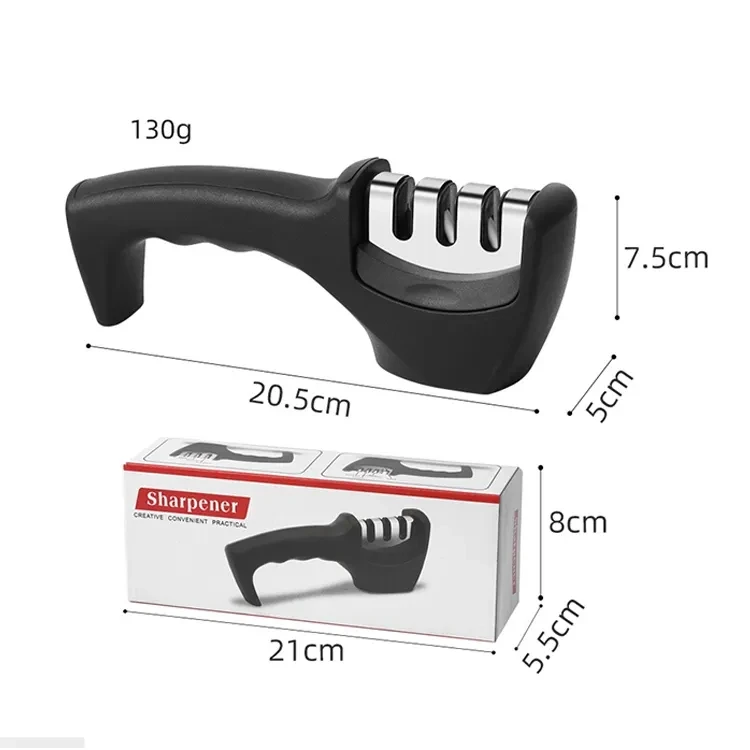 Hot Sale Professional Knives Sharpening Stage Manual Knife Sharpener With Non Slip Rubber Handle