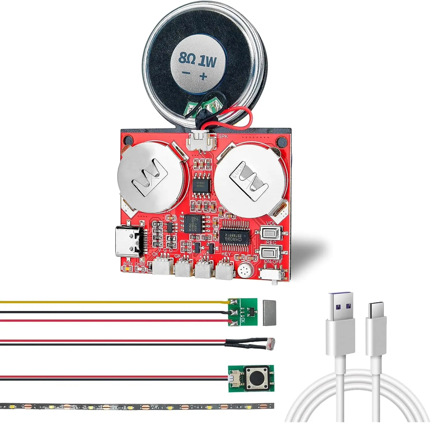 Голосовой звуковой чип-модуль со световой полосой динамик Аудиокниги для поздравительных открыток рождественские подарочные коробки детские игрушки